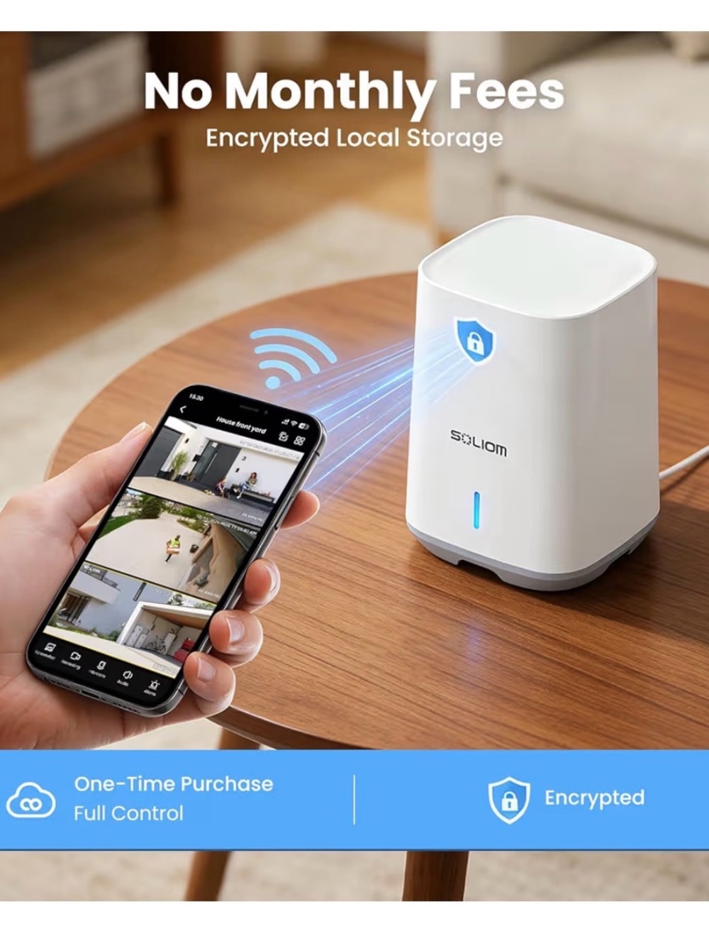 SOLIOM Solar Powered Outdoor Security Camera - White - Picture 6 of 12